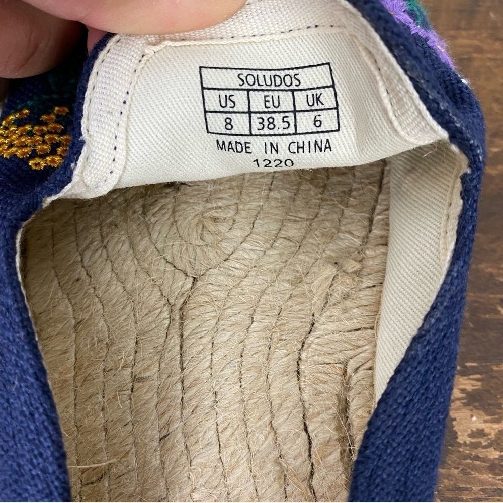 Soludos Wildflower Size US 8 M Women's Espadrille Slip-On Mules Midnight Blue - Picture 6 of 7